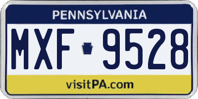 PA license plate MXF9528