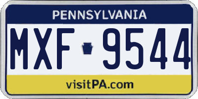 PA license plate MXF9544