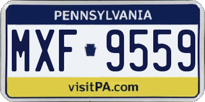 PA license plate MXF9559
