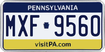 PA license plate MXF9560