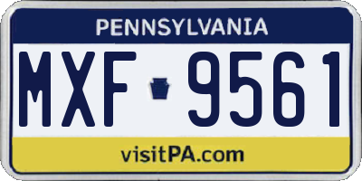 PA license plate MXF9561