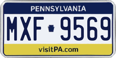 PA license plate MXF9569