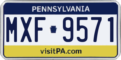 PA license plate MXF9571