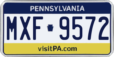 PA license plate MXF9572