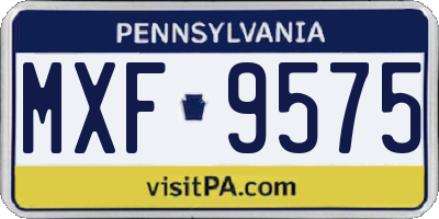 PA license plate MXF9575
