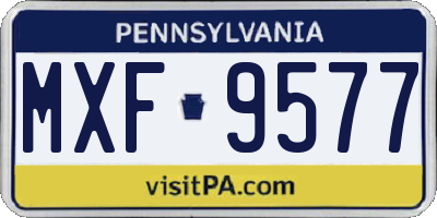 PA license plate MXF9577