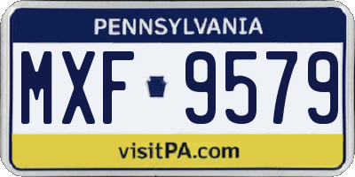 PA license plate MXF9579