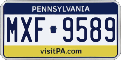 PA license plate MXF9589