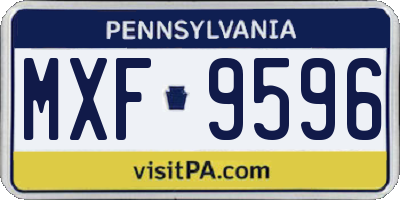 PA license plate MXF9596