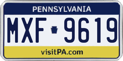 PA license plate MXF9619
