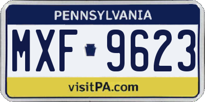 PA license plate MXF9623