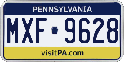 PA license plate MXF9628