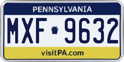PA license plate MXF9632