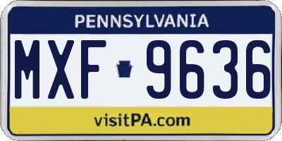 PA license plate MXF9636
