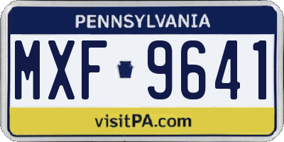 PA license plate MXF9641