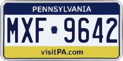 PA license plate MXF9642