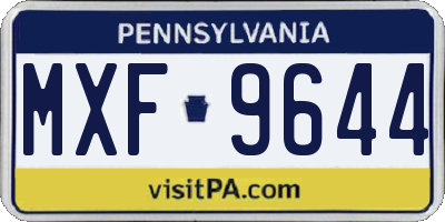 PA license plate MXF9644