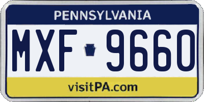 PA license plate MXF9660