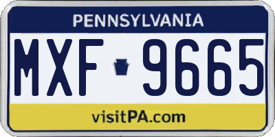 PA license plate MXF9665