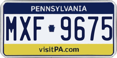 PA license plate MXF9675