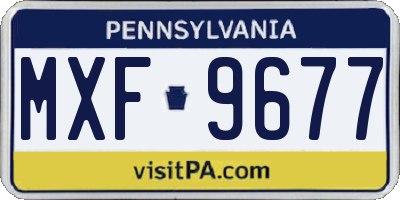 PA license plate MXF9677