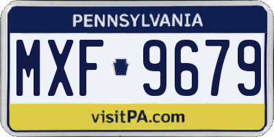 PA license plate MXF9679