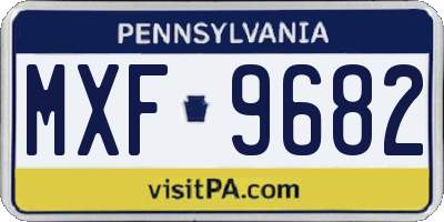 PA license plate MXF9682