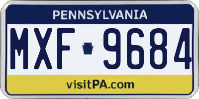 PA license plate MXF9684