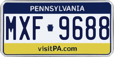 PA license plate MXF9688