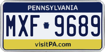 PA license plate MXF9689