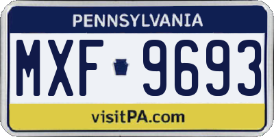PA license plate MXF9693