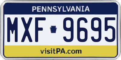 PA license plate MXF9695
