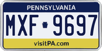 PA license plate MXF9697