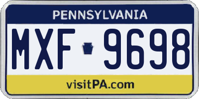 PA license plate MXF9698