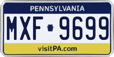PA license plate MXF9699