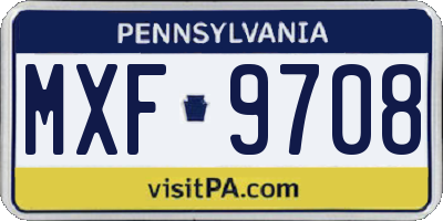 PA license plate MXF9708