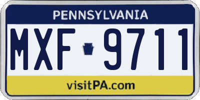 PA license plate MXF9711