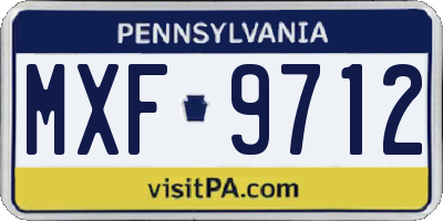 PA license plate MXF9712