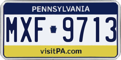 PA license plate MXF9713
