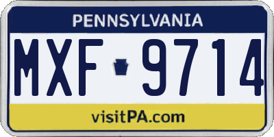 PA license plate MXF9714