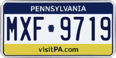 PA license plate MXF9719