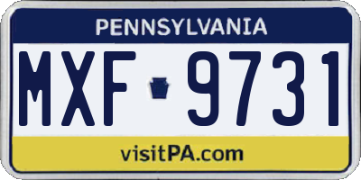 PA license plate MXF9731