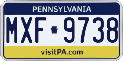 PA license plate MXF9738