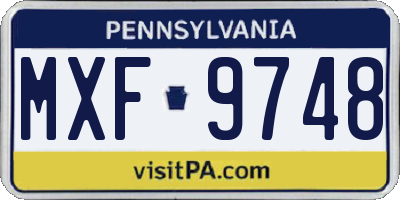 PA license plate MXF9748