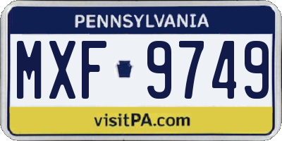 PA license plate MXF9749
