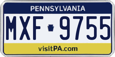 PA license plate MXF9755