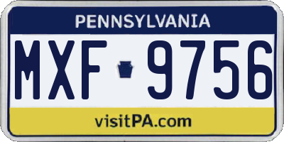 PA license plate MXF9756