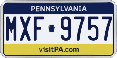 PA license plate MXF9757