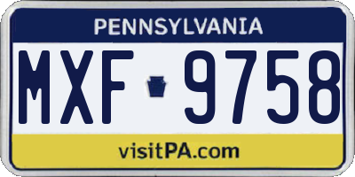 PA license plate MXF9758