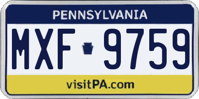PA license plate MXF9759